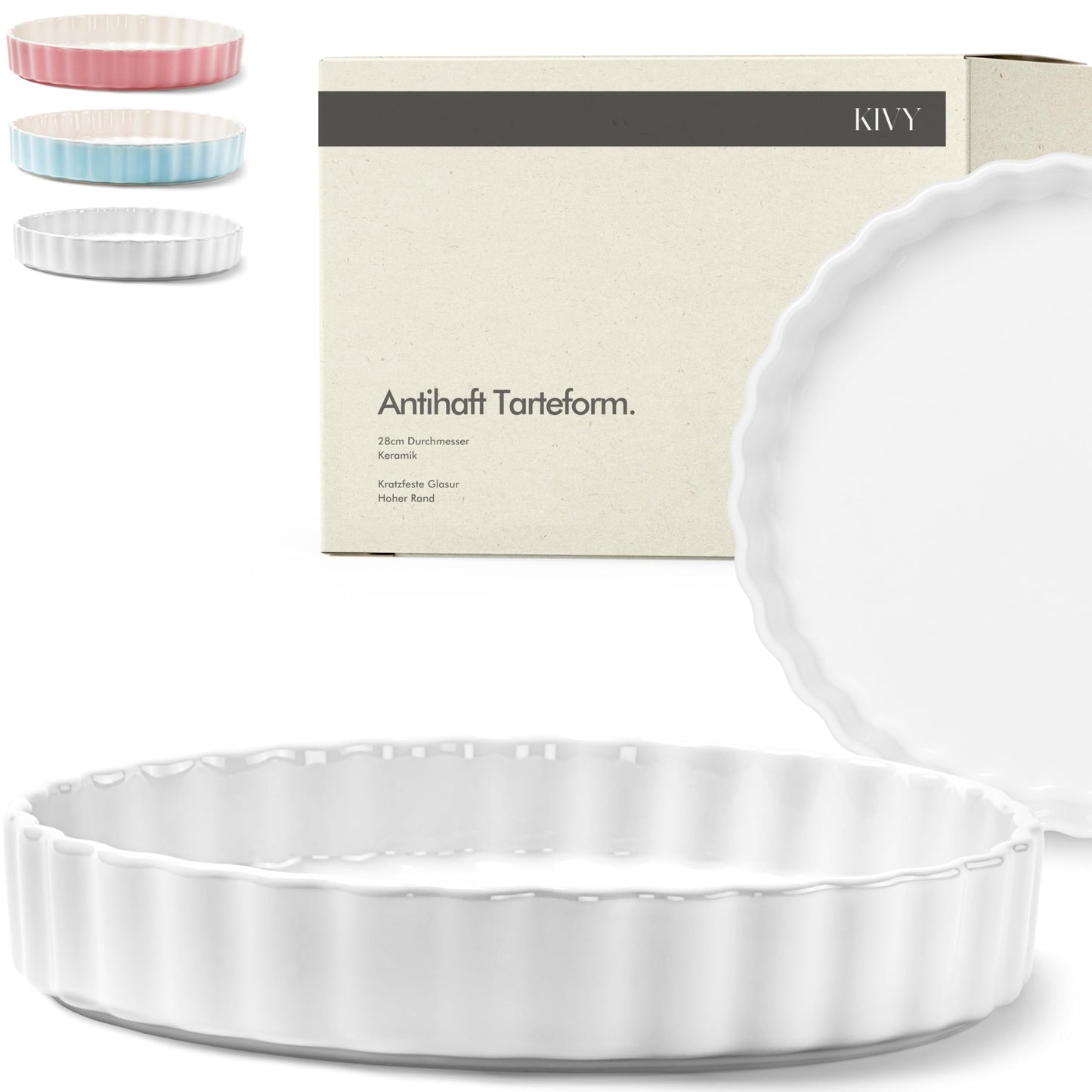 Antihaftbeschichtete Tarte- & Quicheform, Tarteform Weiss