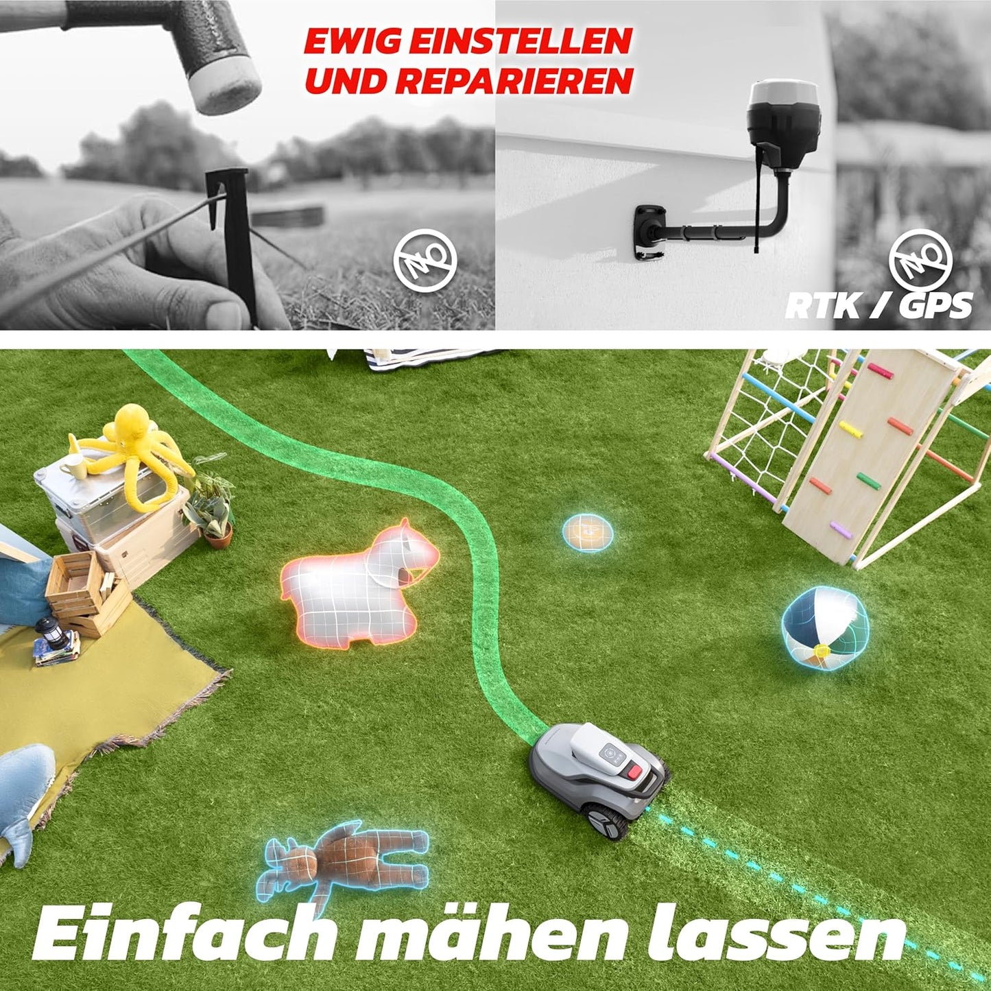 Mähroboter mit KI-Bilderkennung bis 1200m², V1000