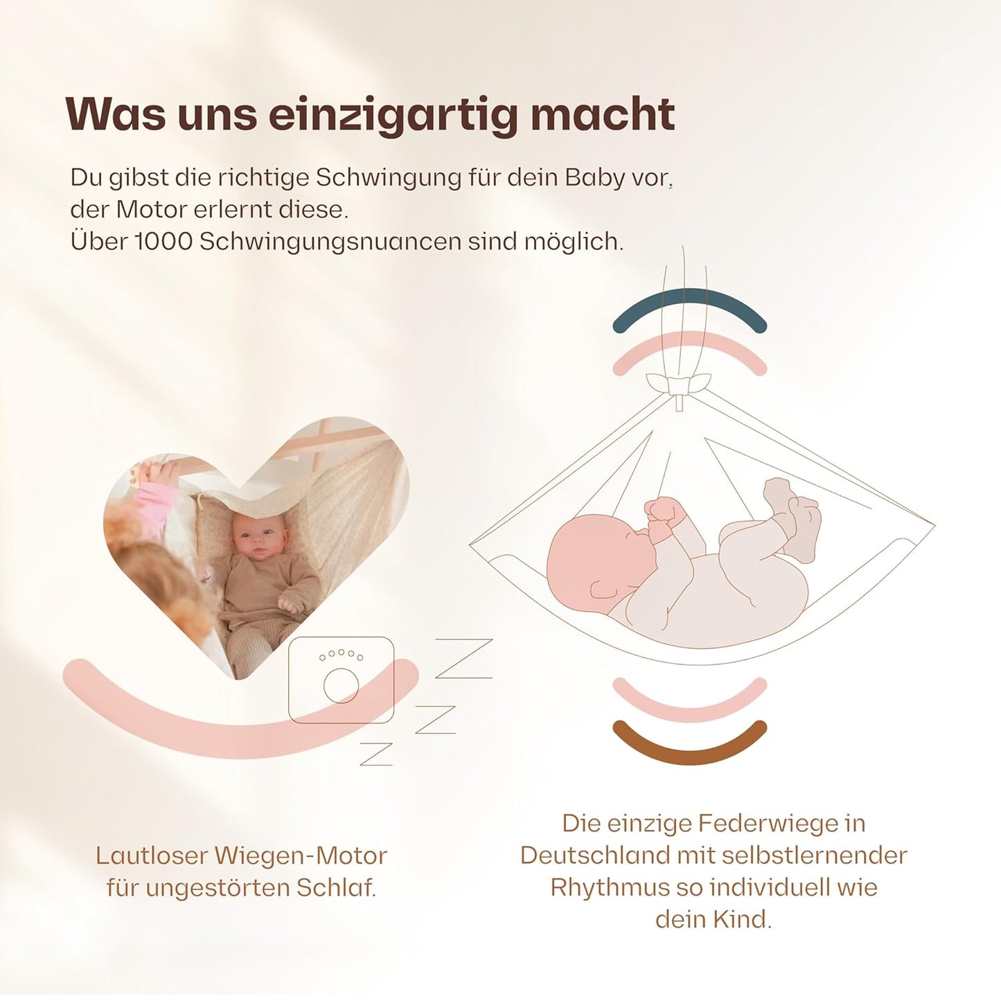 Federwiegenmotor für Babywippe, Federwiegenmotor + Zugfeder
