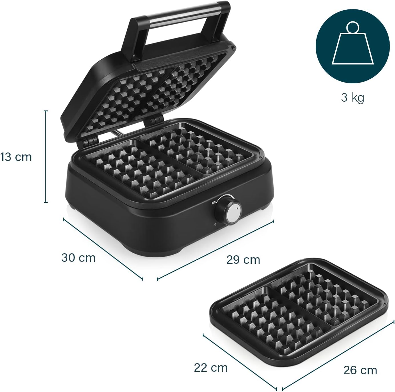 Deluxe - Waffeleisen für Belgische XXL Waffeln, Belgische XXL Waffeln