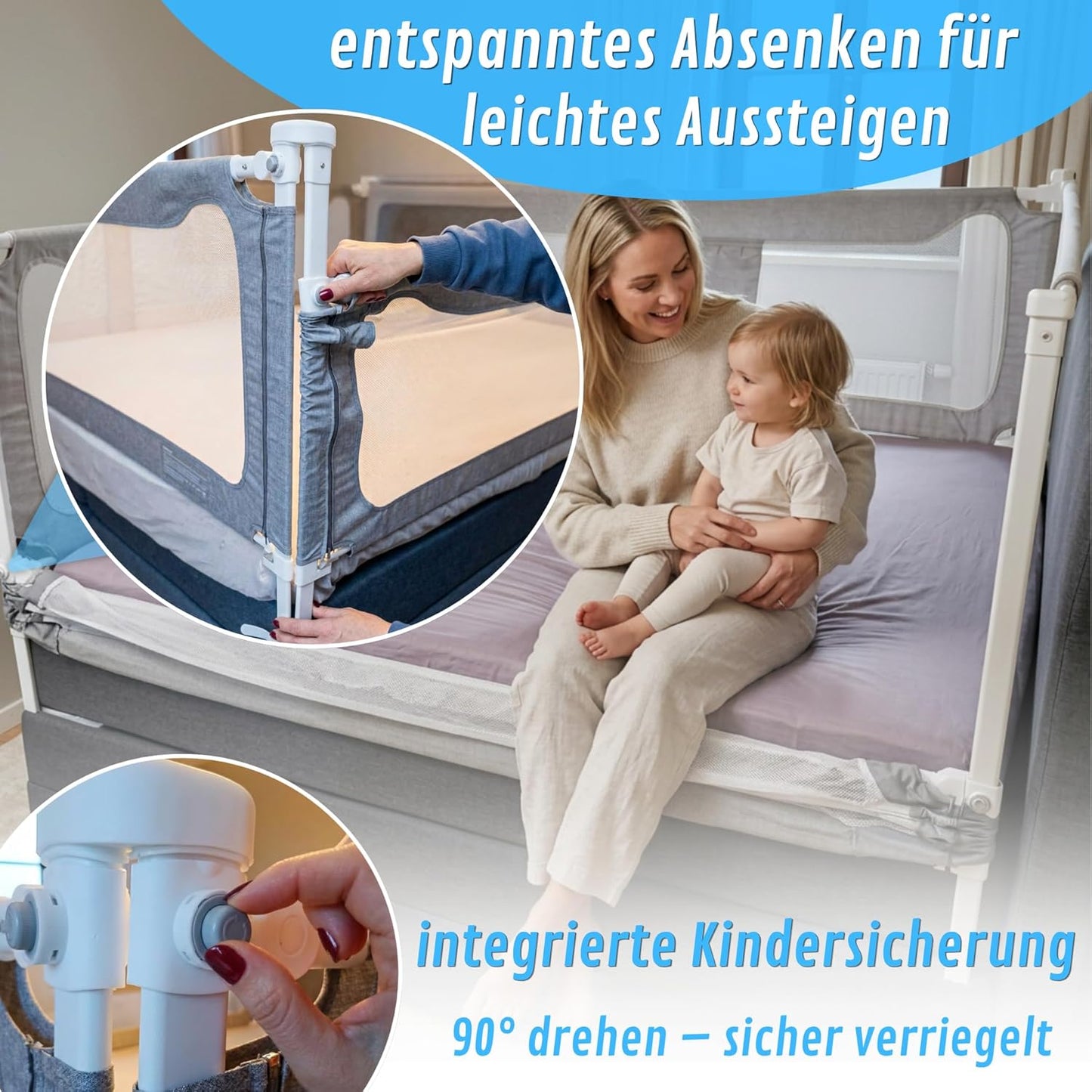Rausfallschutz für Boxspringbetten, Einzelseite 180cm