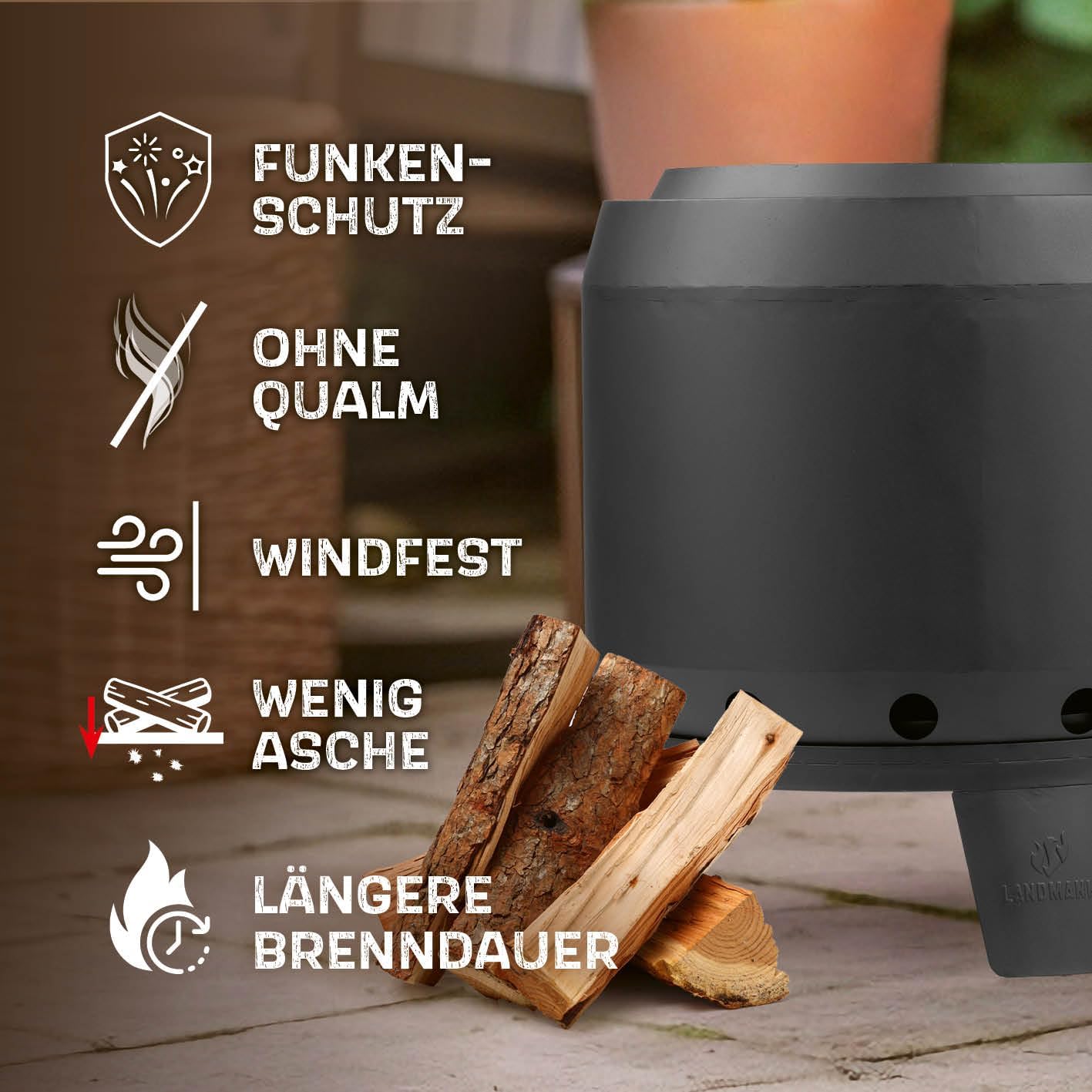 Rauchfreier Feuerkorb