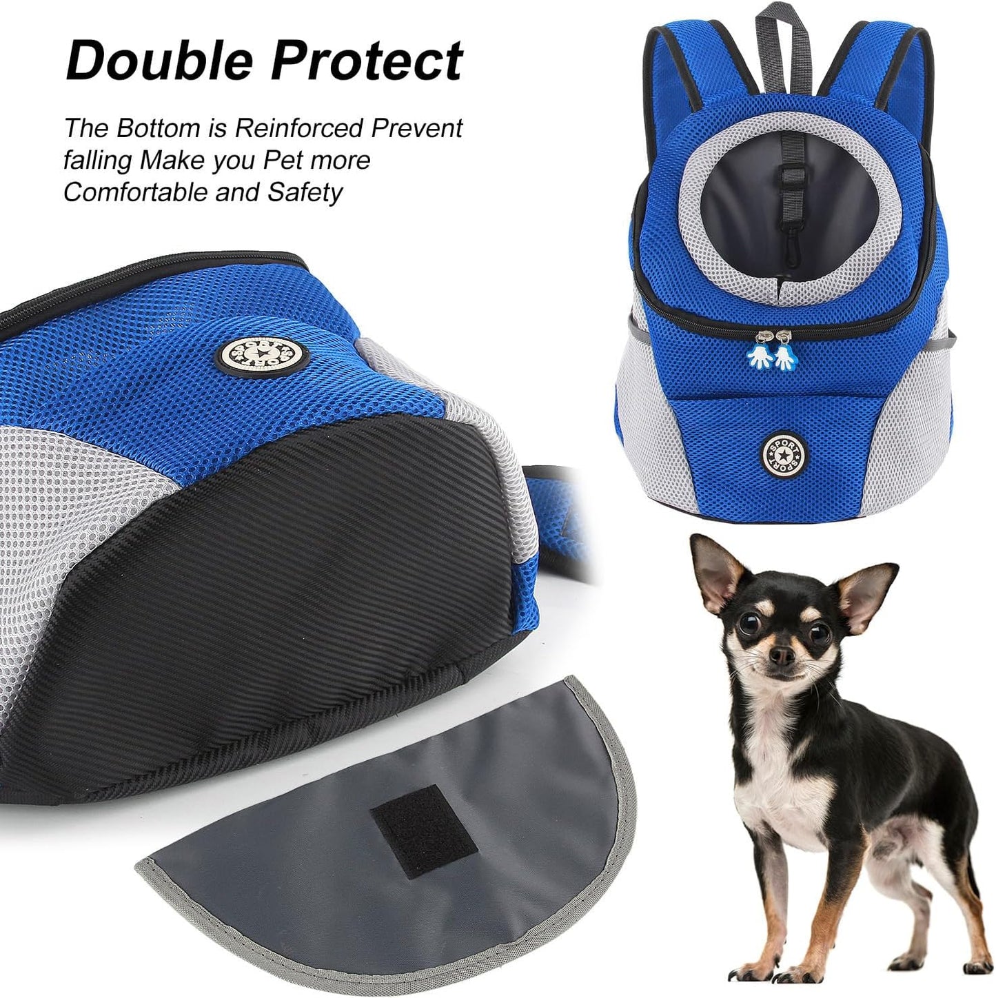 Hundetrage-Rucksack mit Head-Out-Design, S Blau