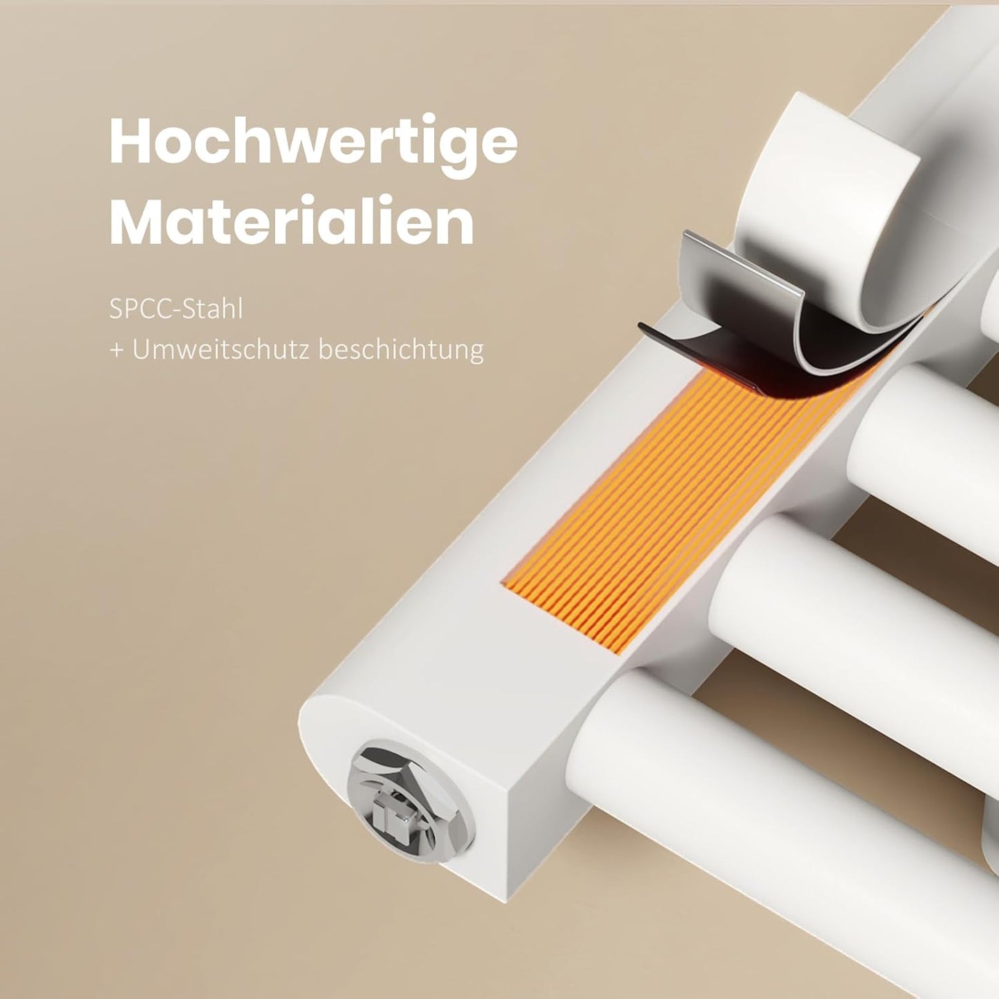Badheizkörper Handtuchwärmer 120x50 cm, Mittelanschluss
