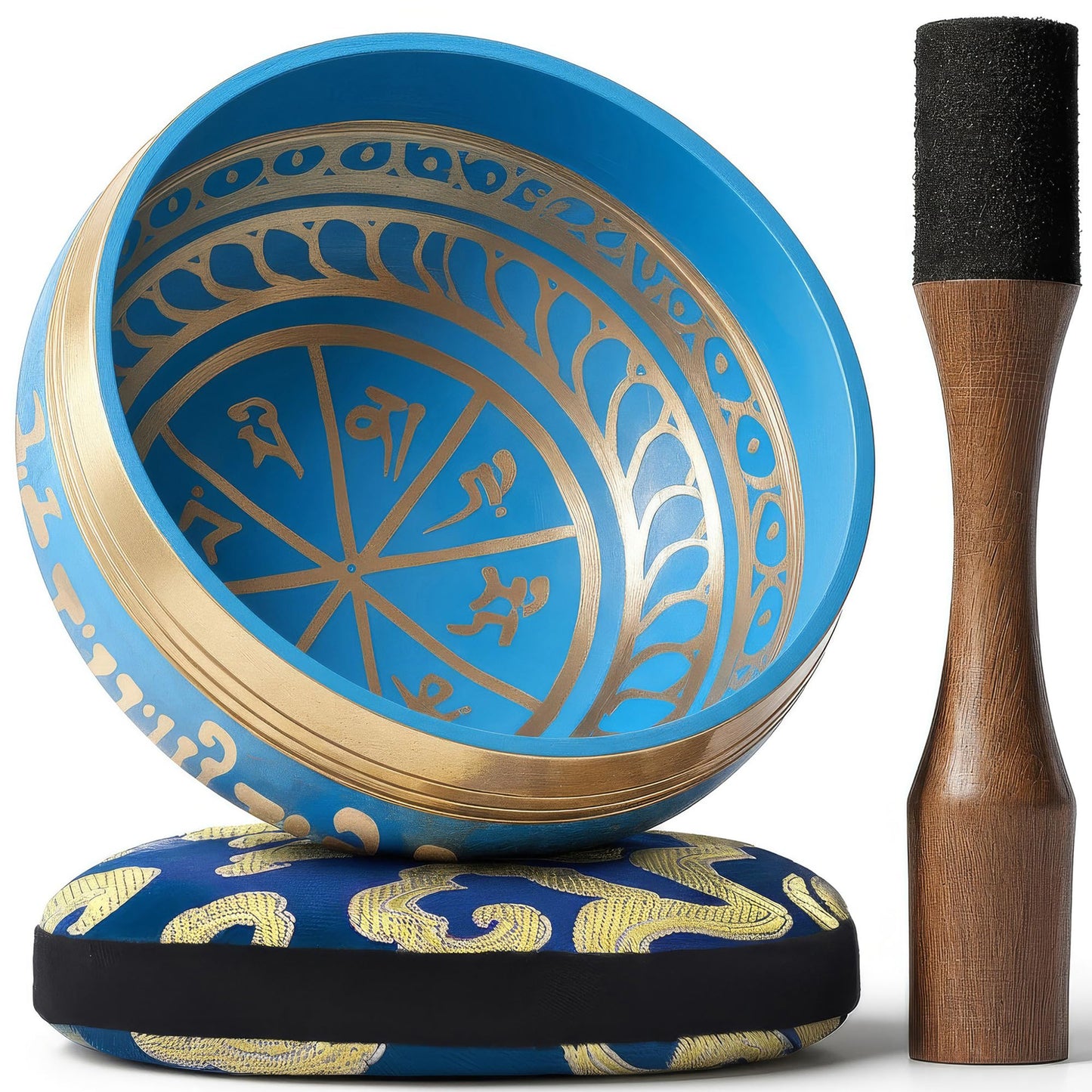 Klangschalen-Set für Meditation und Achtsamkeit, Blaue Ohne Tasche