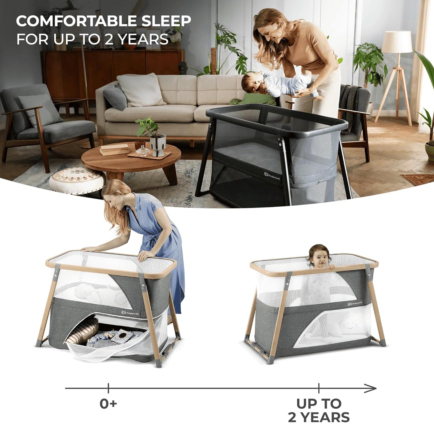 4-in-1 Kinderreisebett mit Laufgitterfunktion Sofi, Single