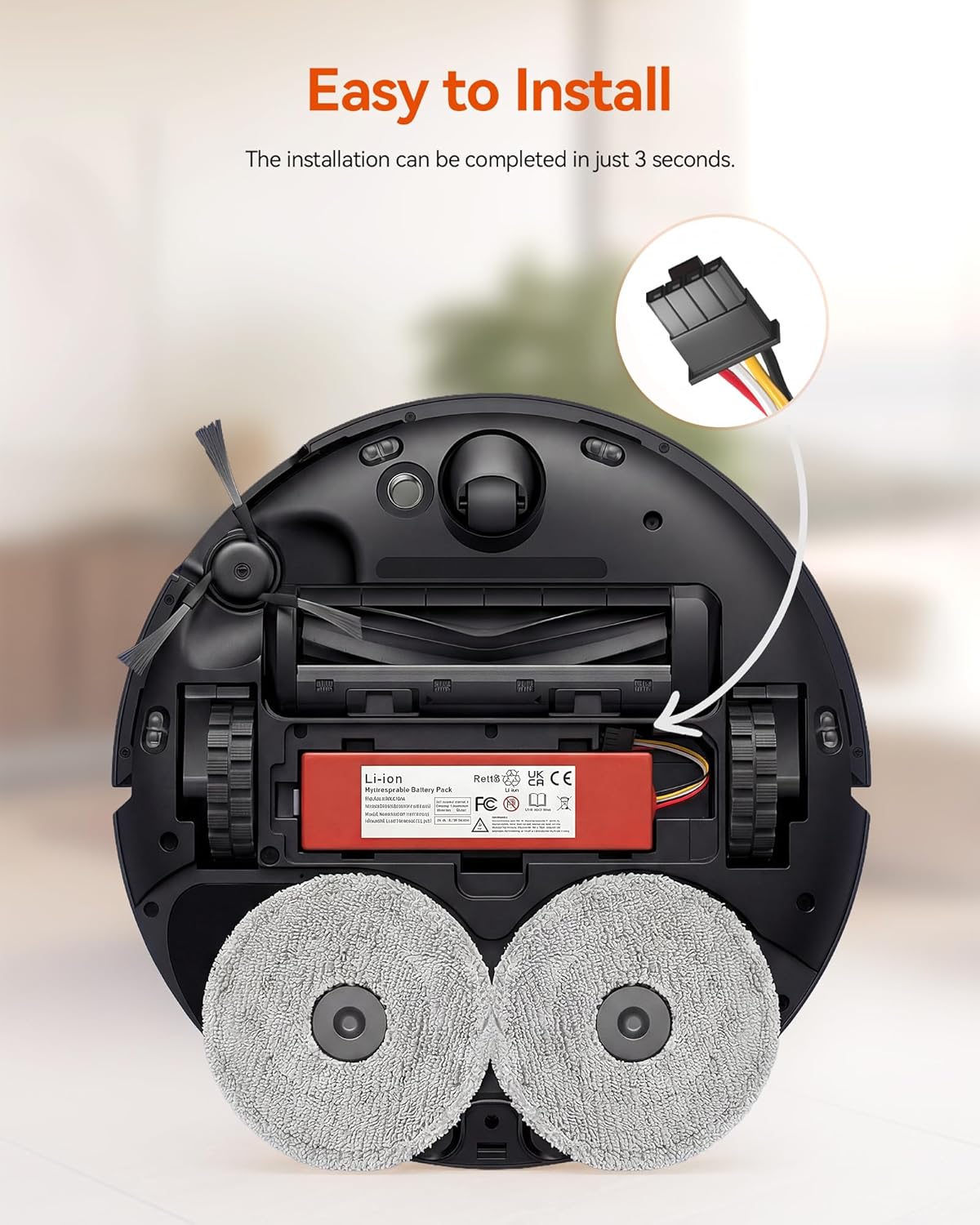 Ersatzakku für Xiaomi, Roborock und Dream, Orange