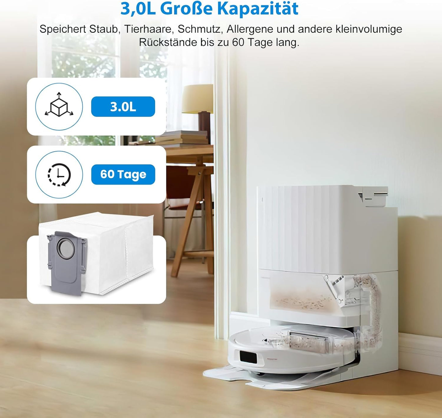 12-teiliges Staubbeutel-Set für Roborock Staubsauger Qrevo, S8 und Saros, Staubbeutel für S8 Maxv Ultra/Qrevo Master/Pro/Maxv/S/Saros 10r