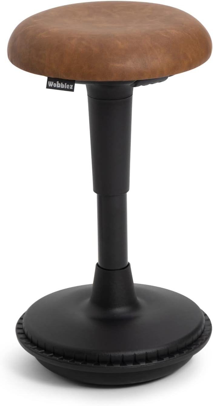 Ergonomischer Wackelhocker, höhenverstellbar, 43-63 cm, Cognac Schwarz