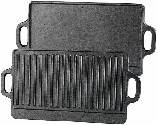 2-teiliges Wende-Grillplatten-Set, 2er- Set 34 x 21 cm