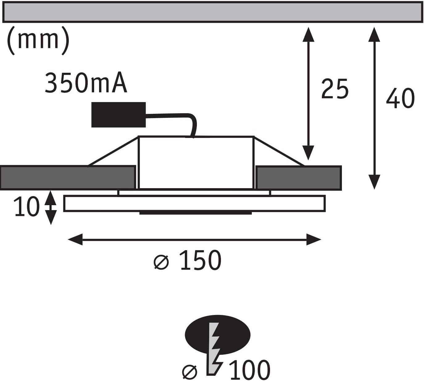 Einbauleuchte Premium Whirl Set, 3er-Set Ø 150mm Dimmbar