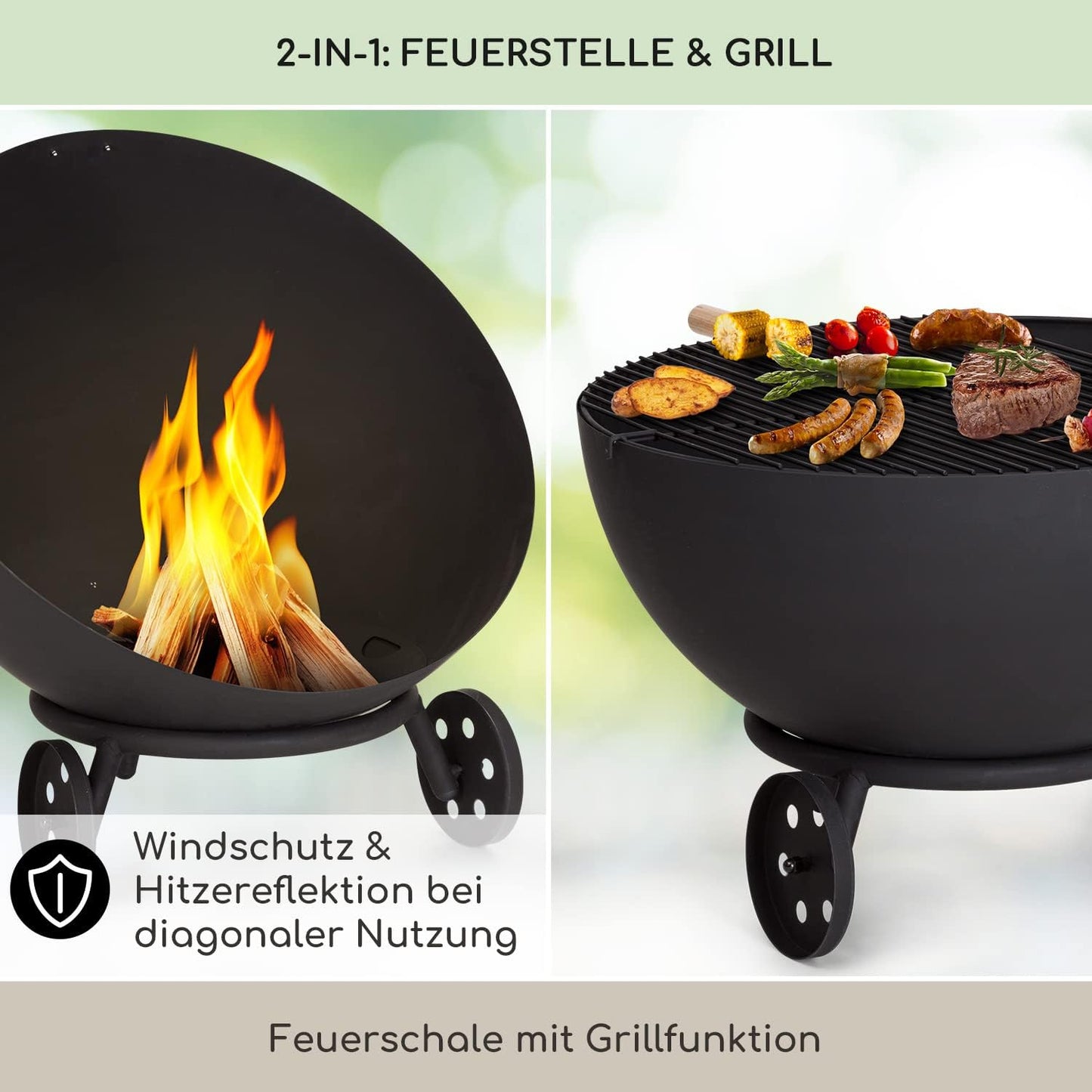 Egon Feuerschale mit Rollen, Egon Schwarz