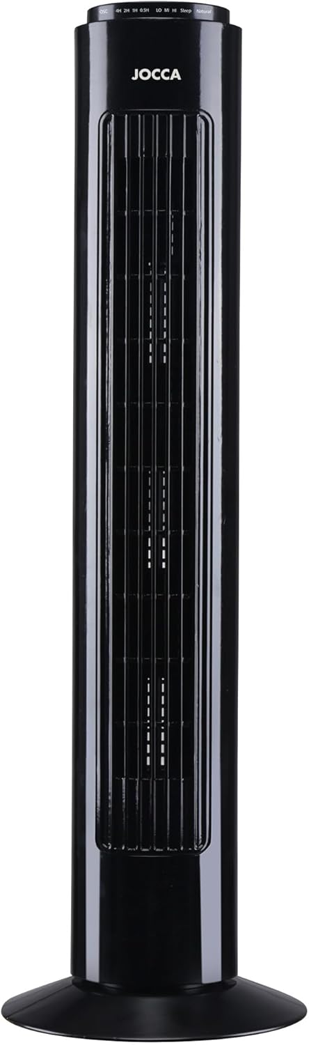 Turmventilator mit rundem Sockel, Schwarz 50 W