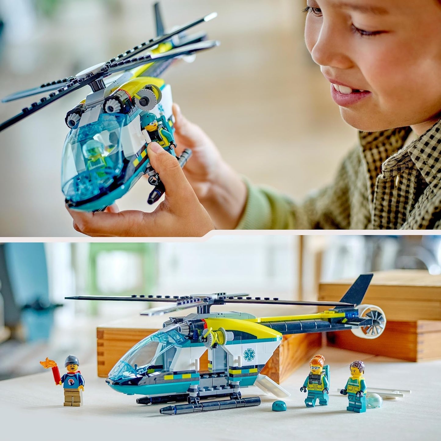City Rettungshubschrauber-Spielset für Kinder, Single
