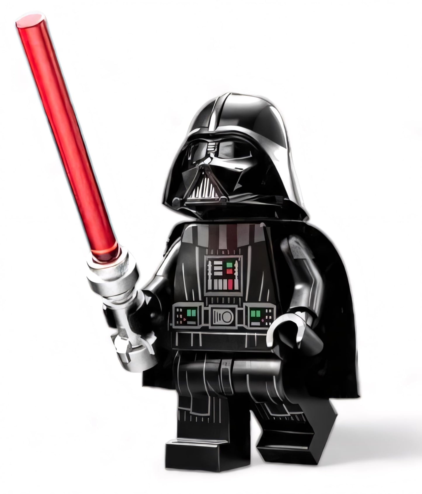 Darth Vader Minifigur mit Lichtschwert und Umhang