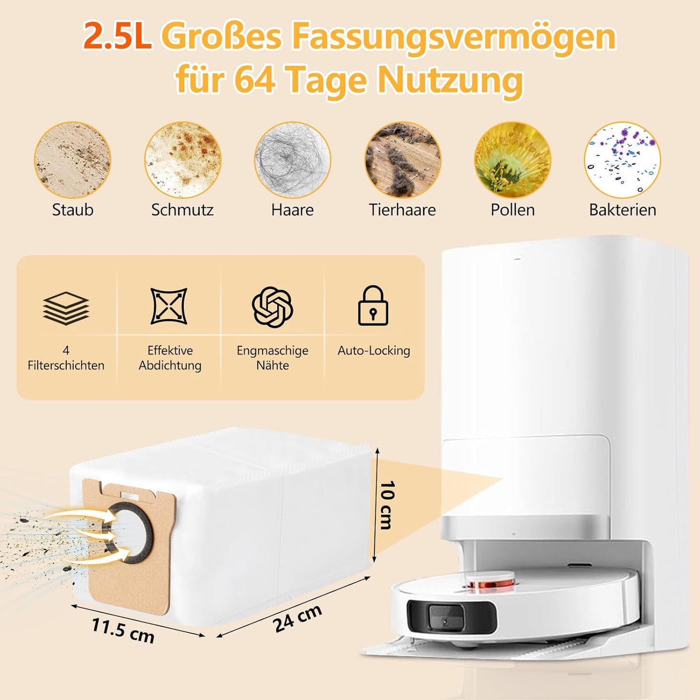 27-teiliges Zubehör-Set für Xiaomi X20+ Saugroboter, für xiaomi x20+