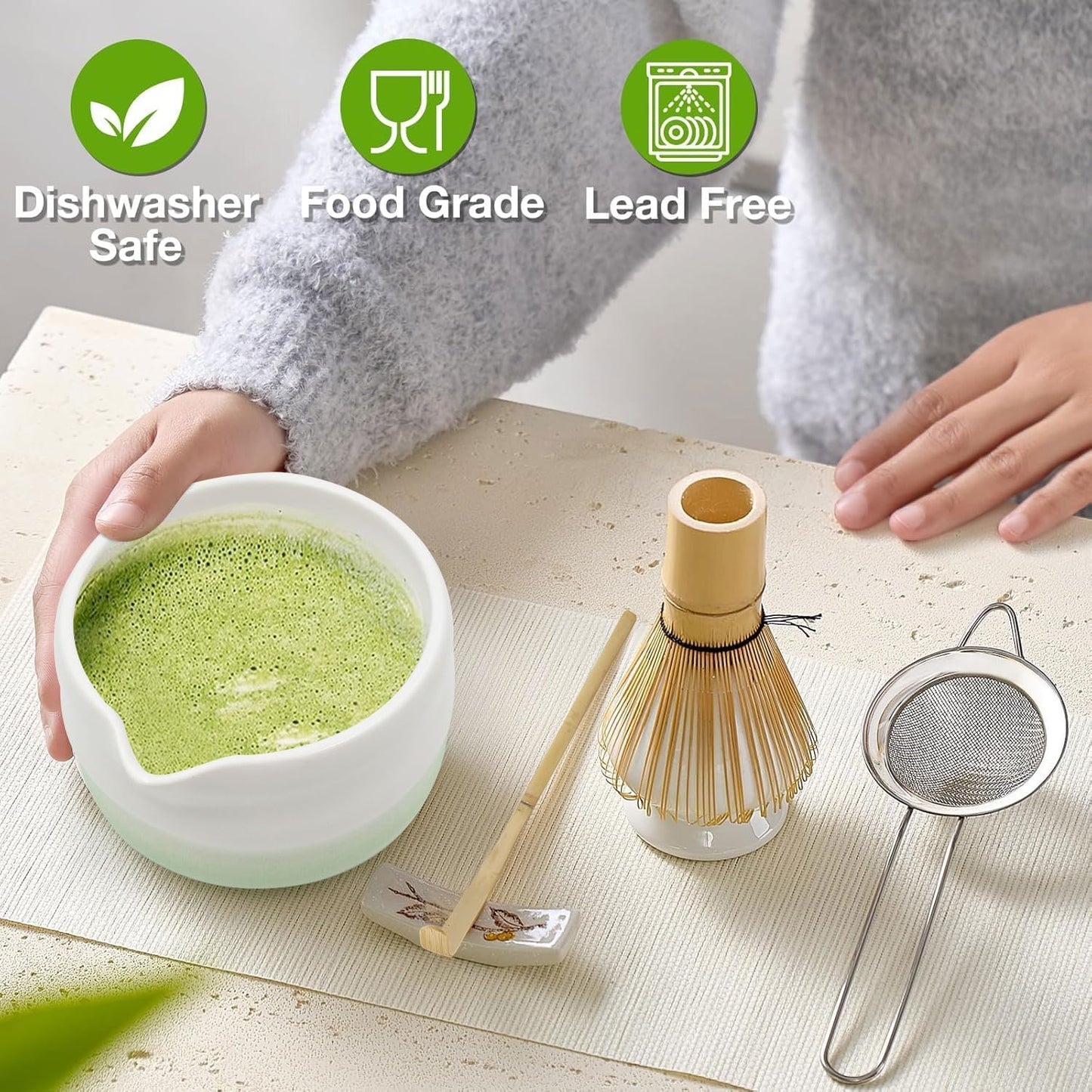 5-teiliges Matcha-Set, Grün