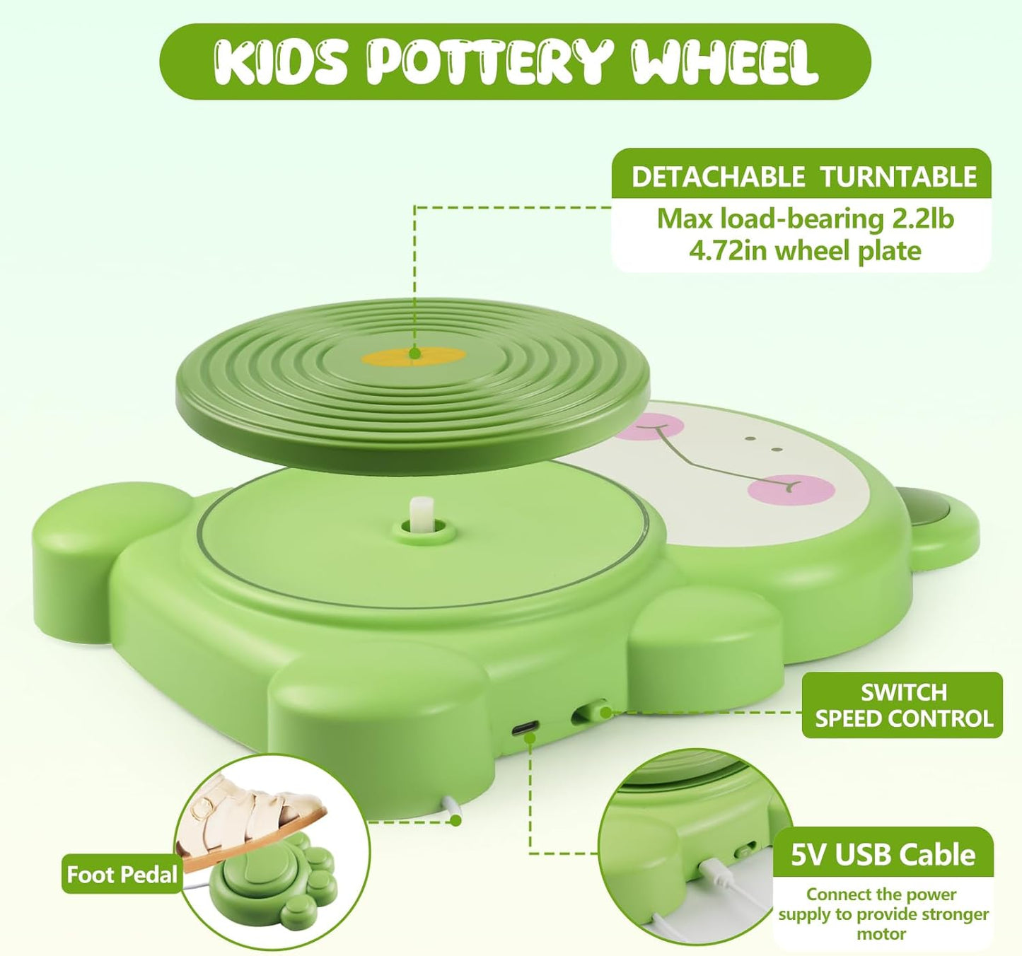 Mini-Töpferscheibe mit Zubehör für Kinder