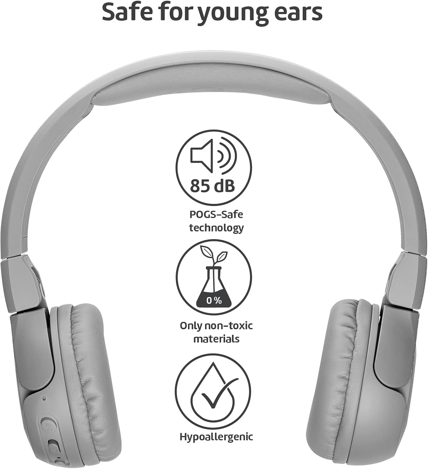 Bluetooth Kinderkopfhörer, rGrau