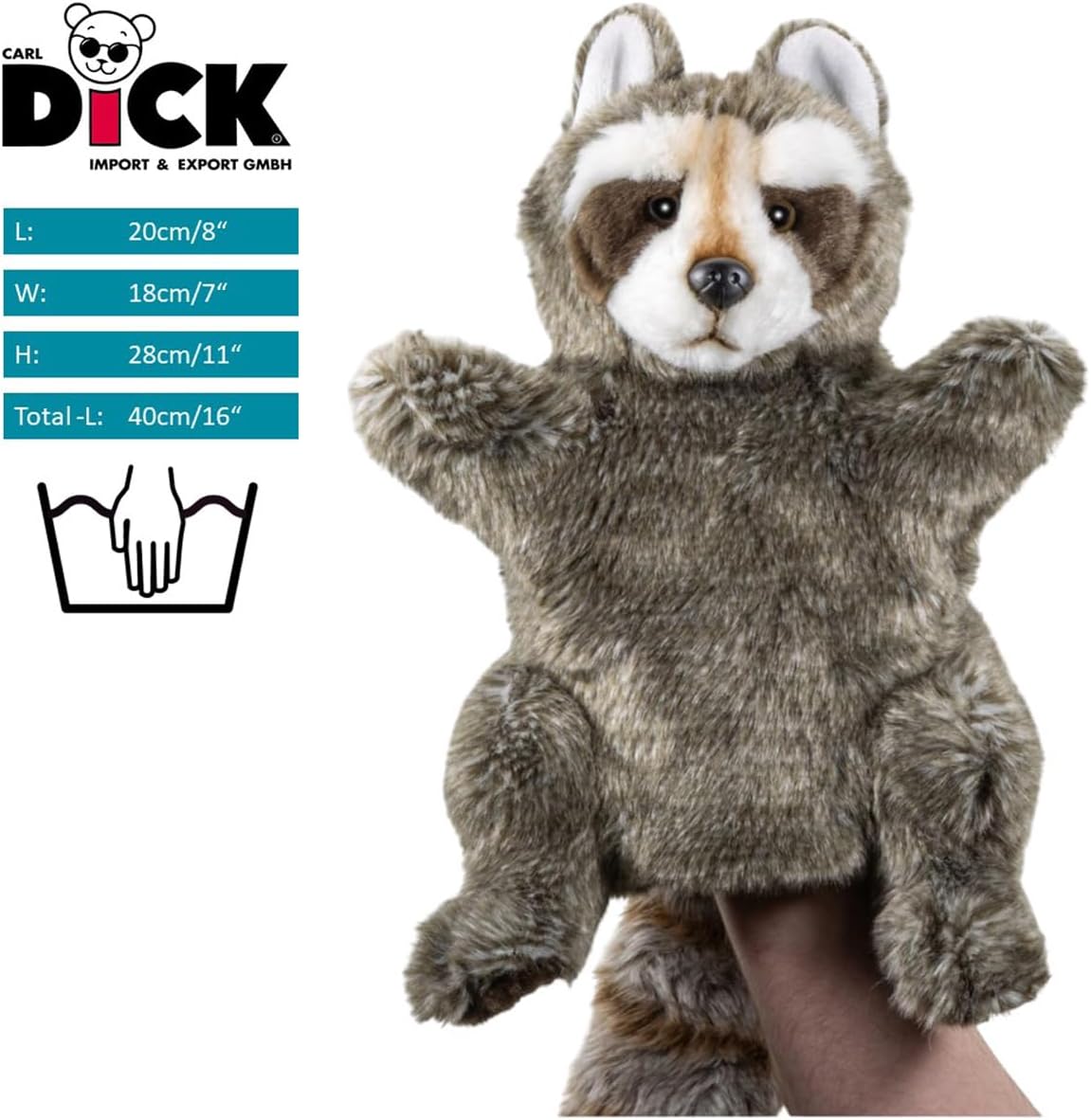Waschbär Handpuppe, Naturgetreu