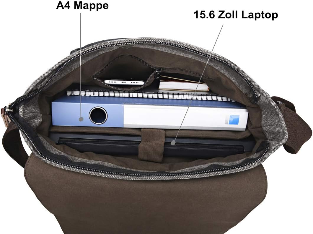 Laptoptasche aus Segeltuch, Grau