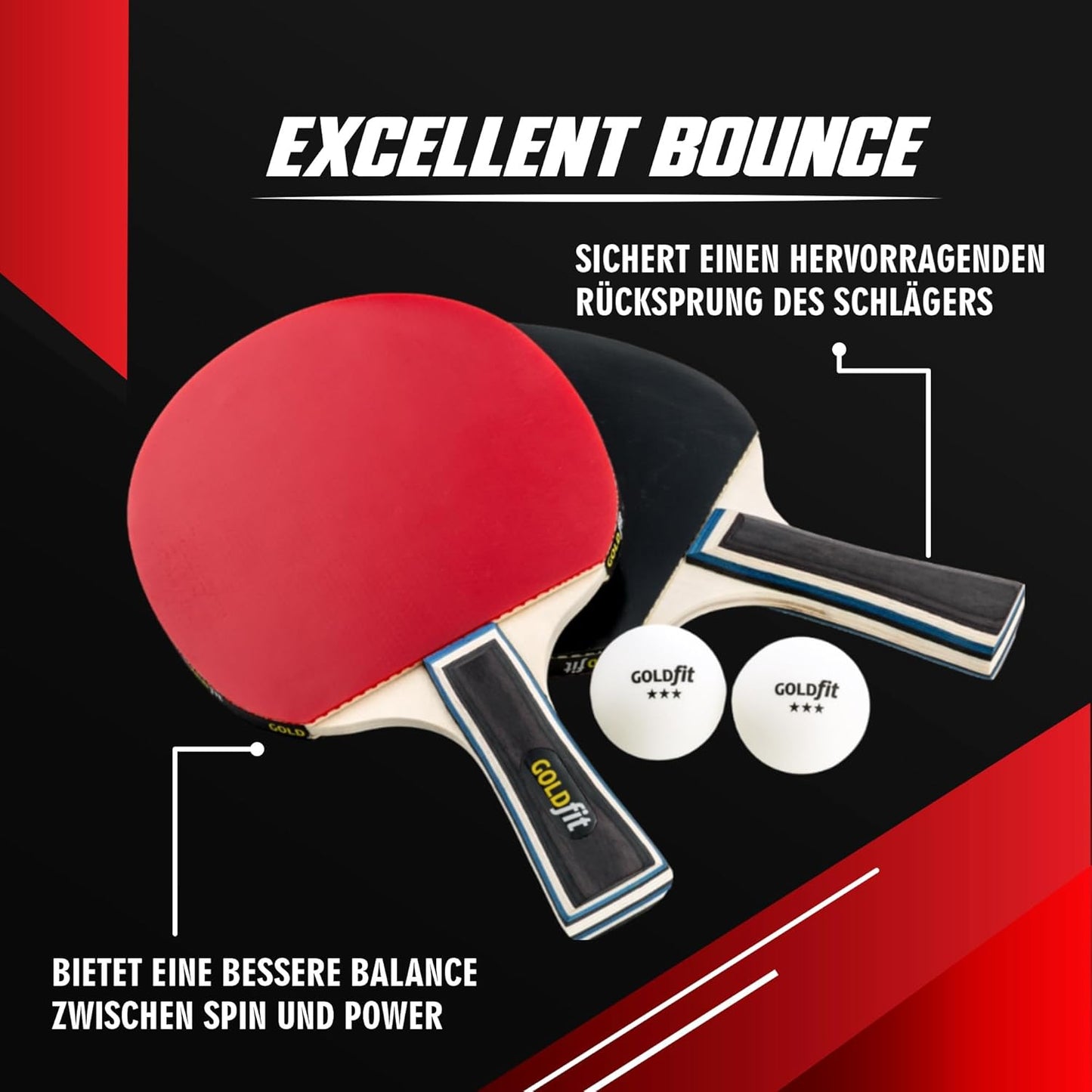 Tischtennisschläger Set mit 3 Bällen