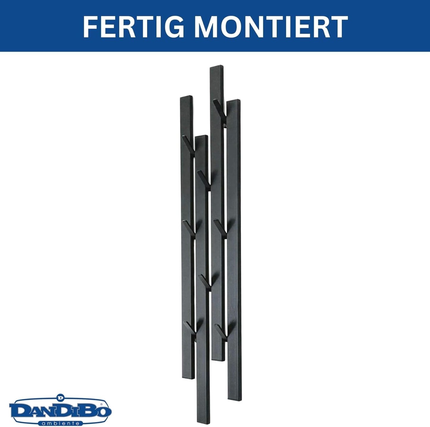 Wandgarderobe mit 8 Haken