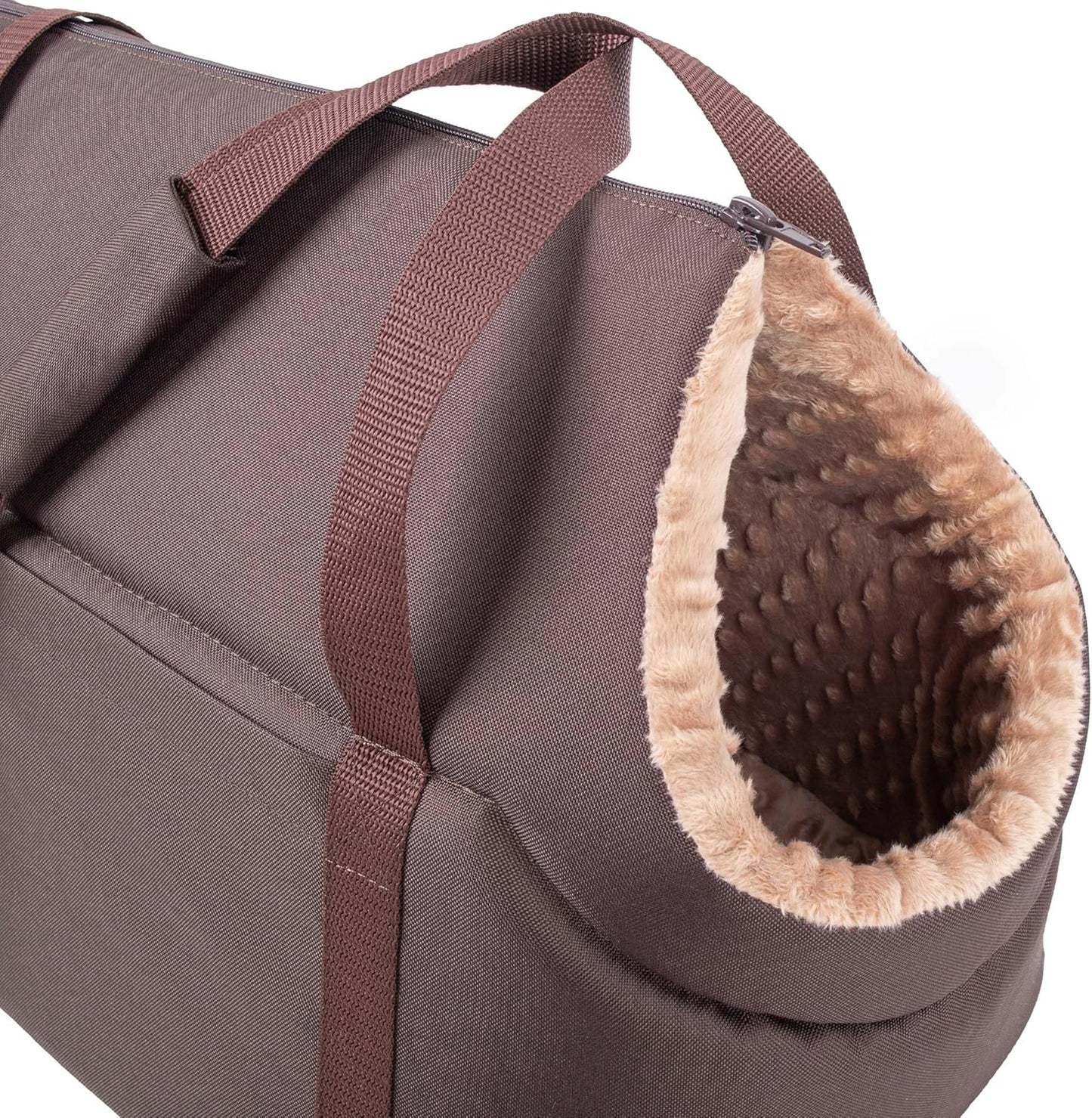 Tragetasche für Haustiere, L Braun Beige/Minky