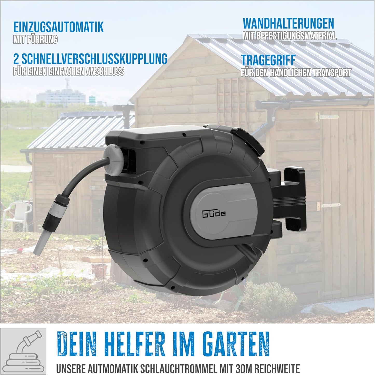 Automatische Schlauchtrommel, 30 Meter Arbeitsschlauch
