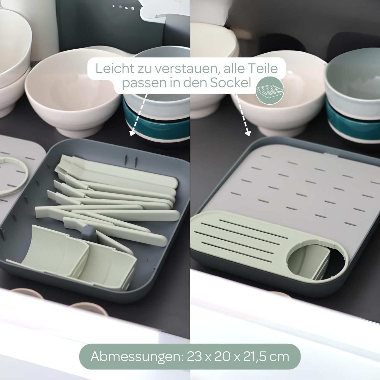 Modulares Abtropfgestell für Babyflaschen, Gris