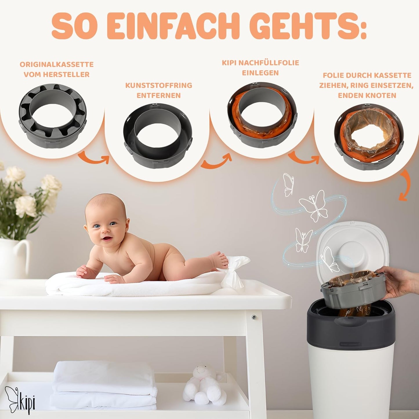 XXL Nachfüllfolie für Windeleimer (12 Kassetten), 12