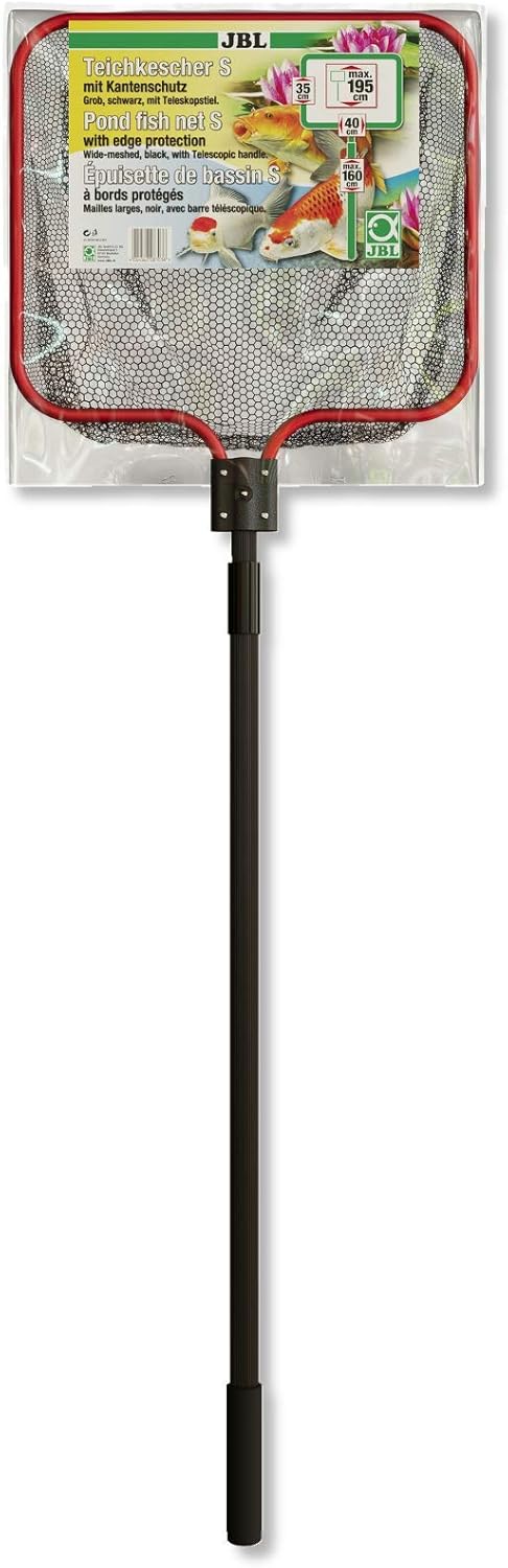 Grobmaschiger Teichkescher mit Teleskopstiel, S Grob 40x35 cm grob