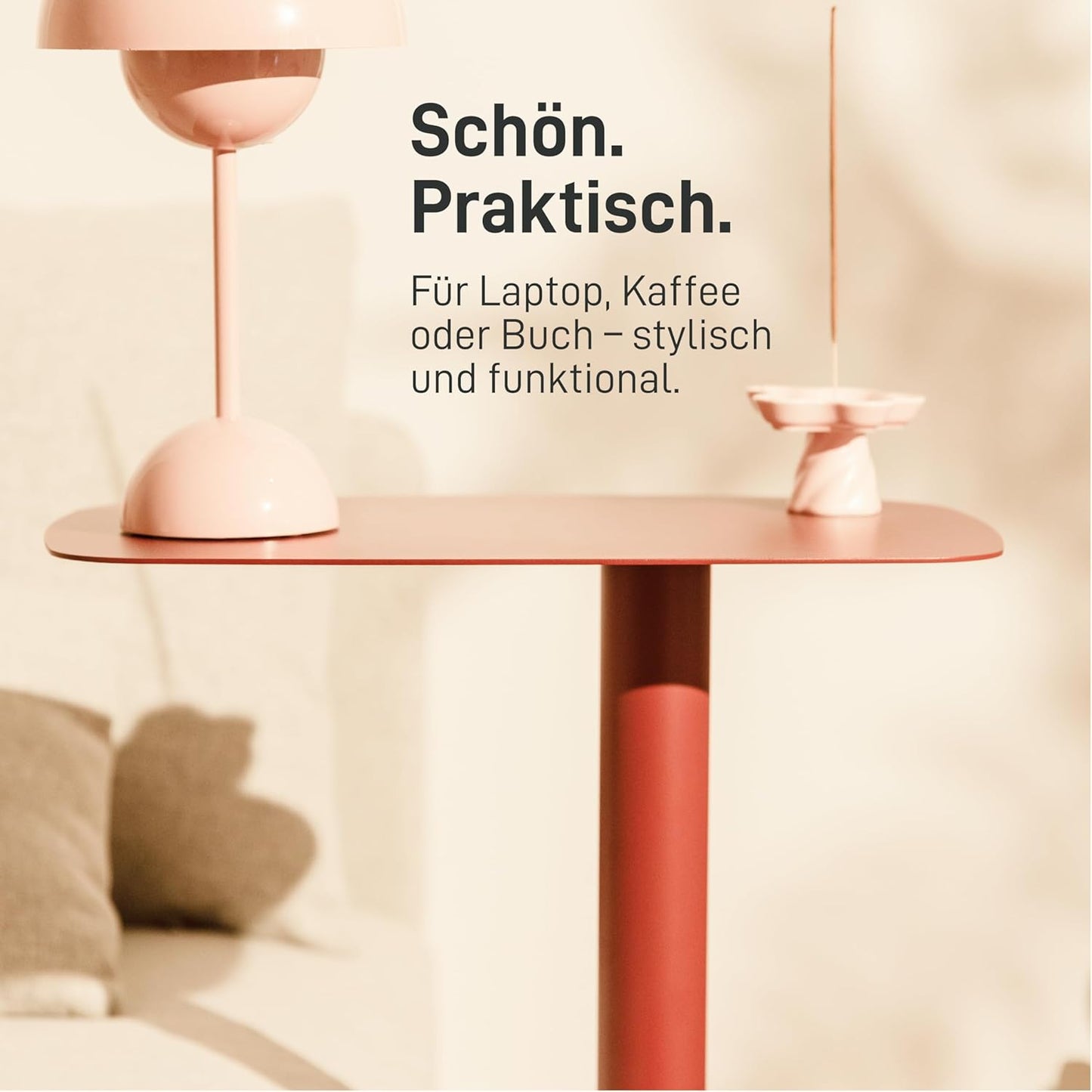 Beistelltisch Lucia, Dunkelrot H66 cm