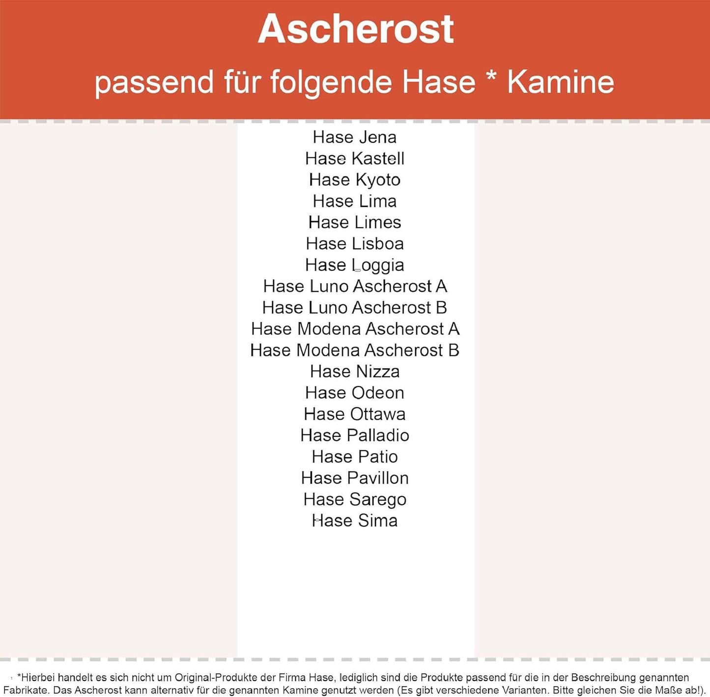 Kaminofen Ascherost für Hase Kaminöfen, Ø 170x10 mm
