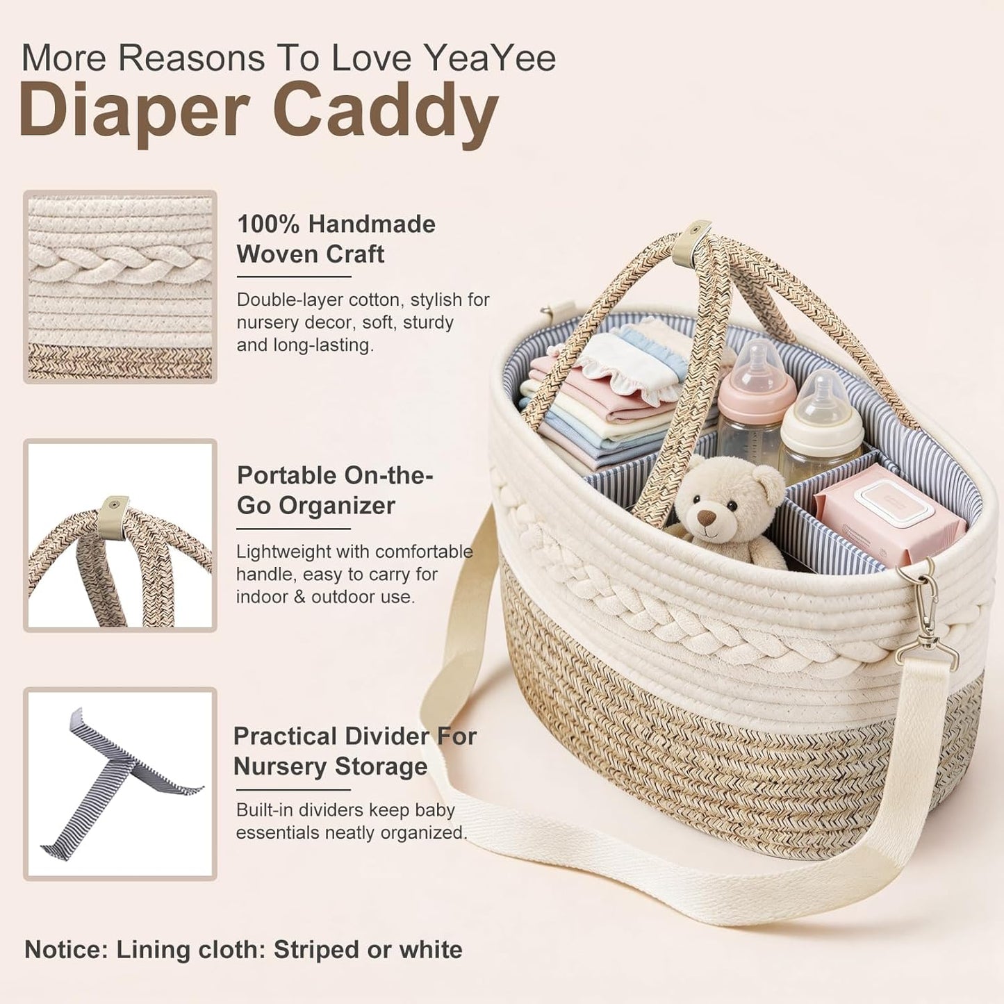 Windel Caddy, Extra Large Beige