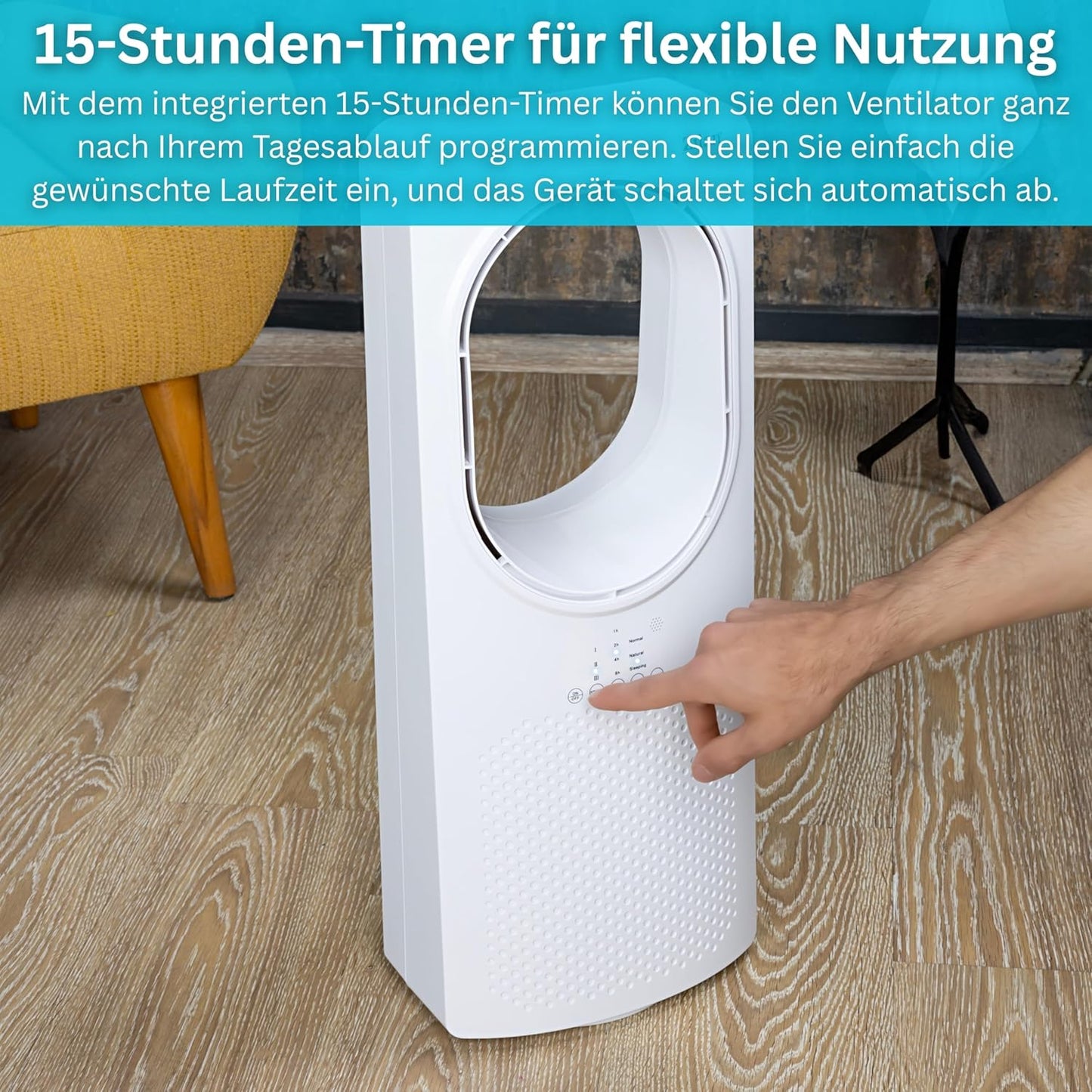 Turmventilator mit Fernbedienung und Kühlung