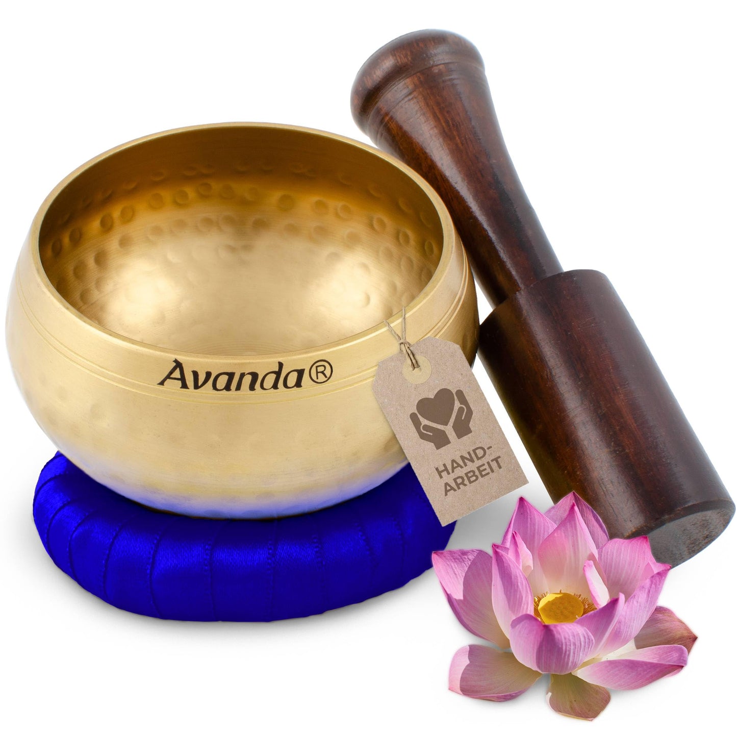 Klangschale-Set für Meditation, 8 cm Blau