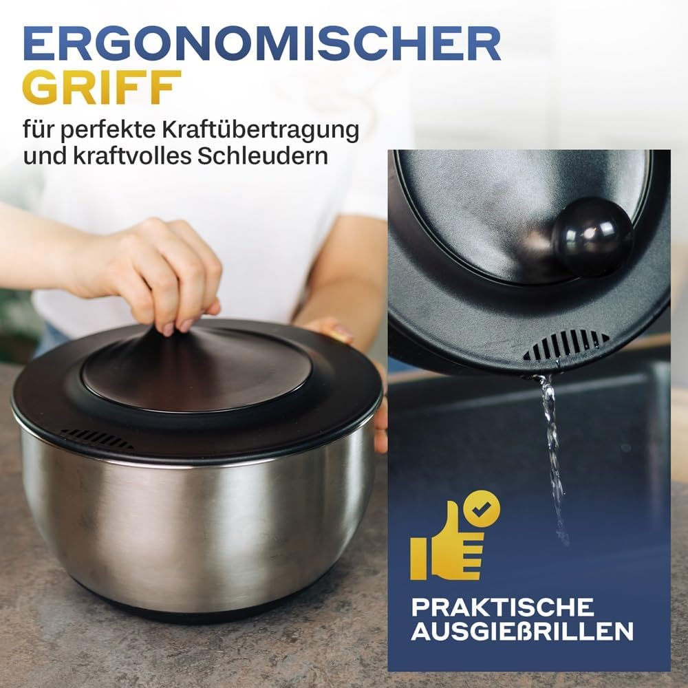 Salatschleuder mit Schneidefunktion