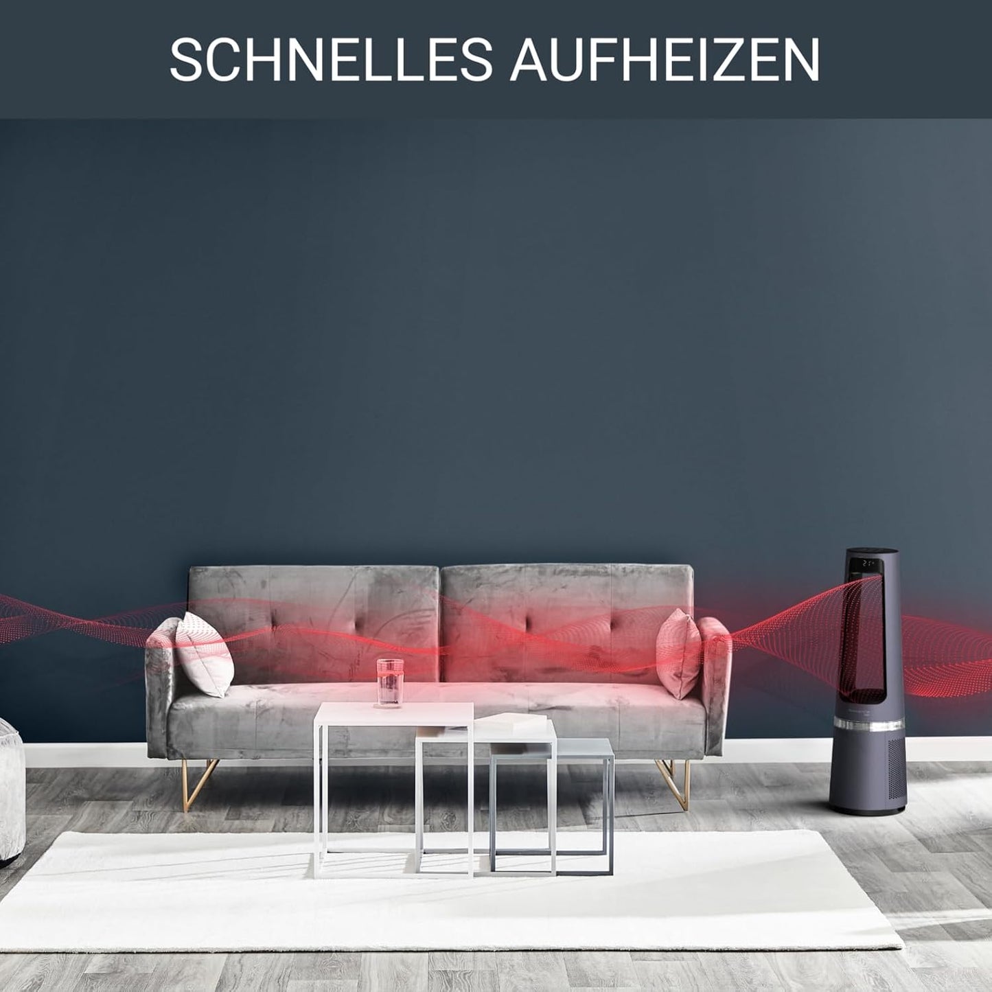 QU5062 Eclipse - 3-in-1 Turmventilator (Luftreiniger, Heizlüfter & Ventilator), 3-in-1 Ventilator, Luftreiniger, Heizen