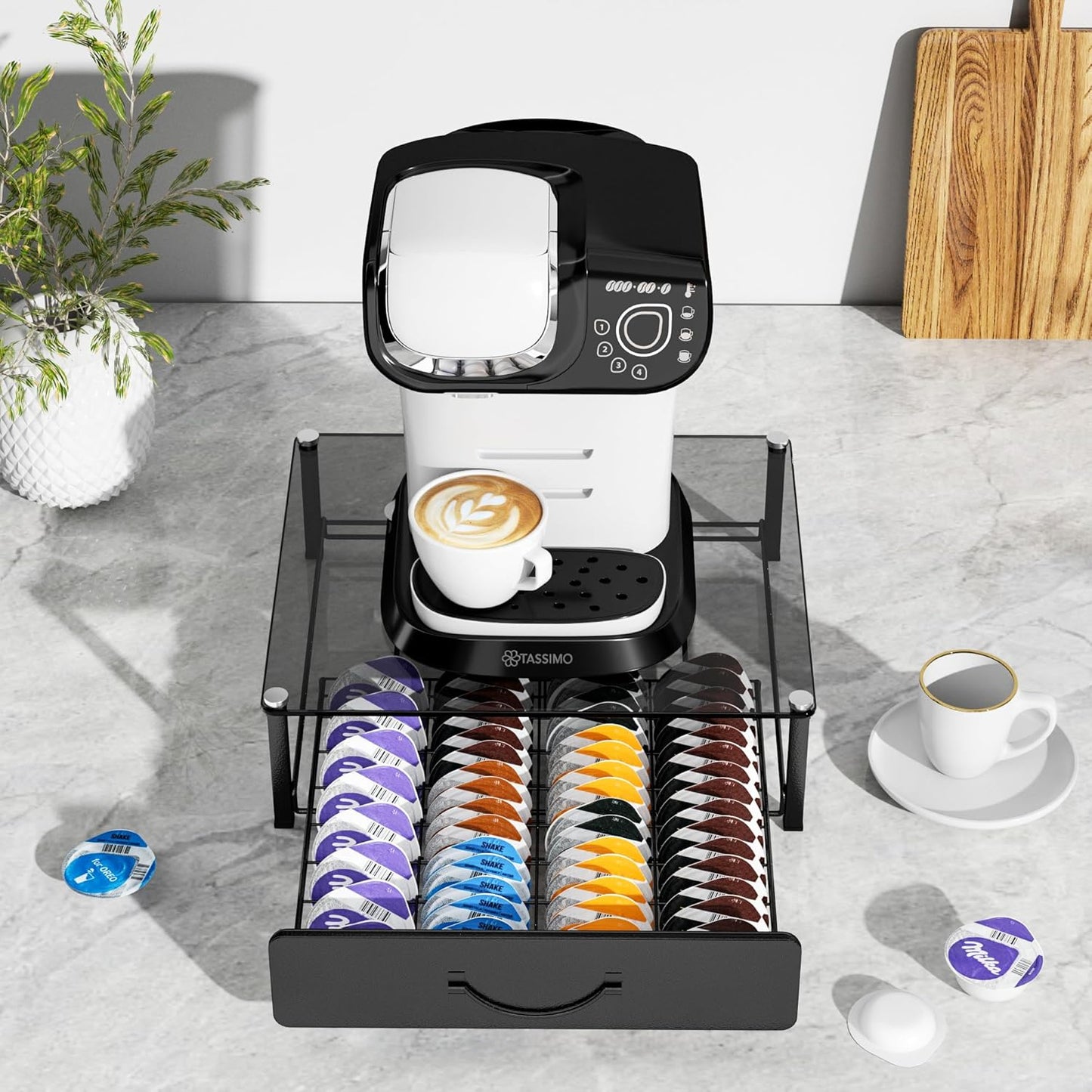 Kapselhalter für Tassimo, Transparentgrau