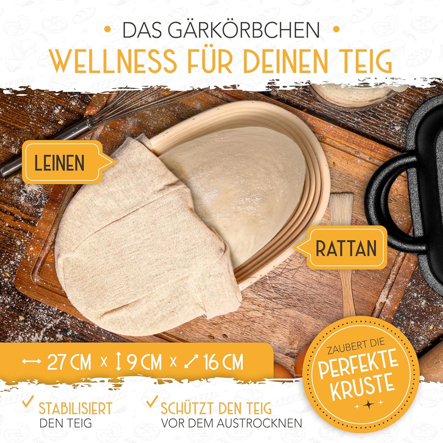 Brotbacktopf, 30cm rechteckig