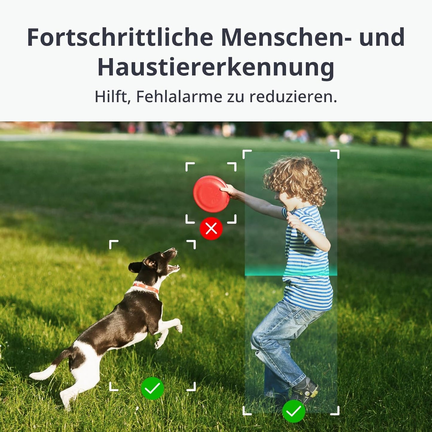 Drahtlose Sicherheitskamera mit Solarpanel, 2K, AI-Erkennung, 2K Aussenbereich