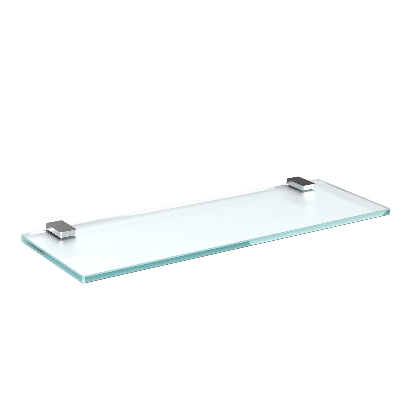 Glasregal mit Halterung - Wandregal 50x12cm, Mattglas, 50x12cm Mattglas + Halterung H - Edelstahl Optik