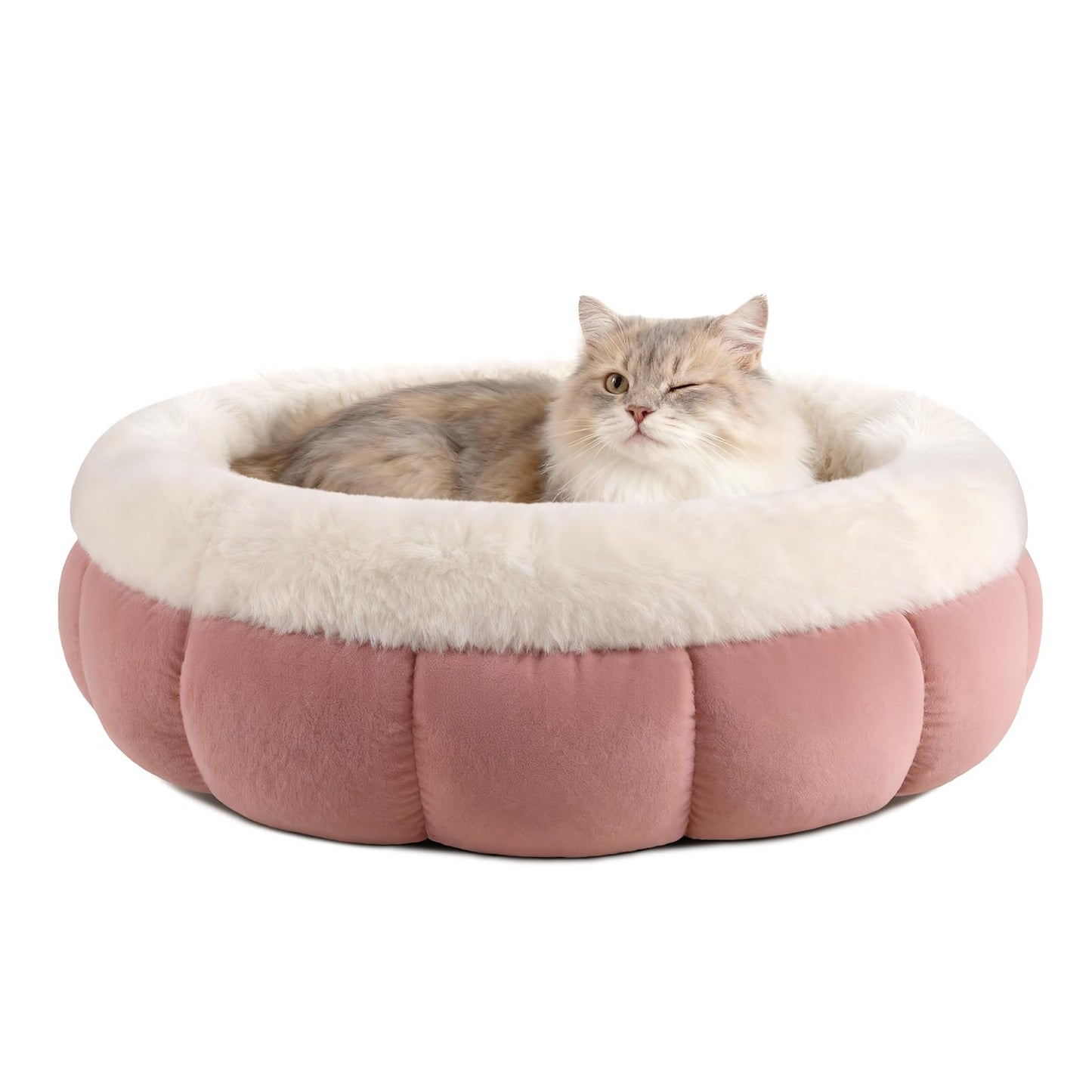 Rundes Katzenbett, 45x45x16.5CM Rosa