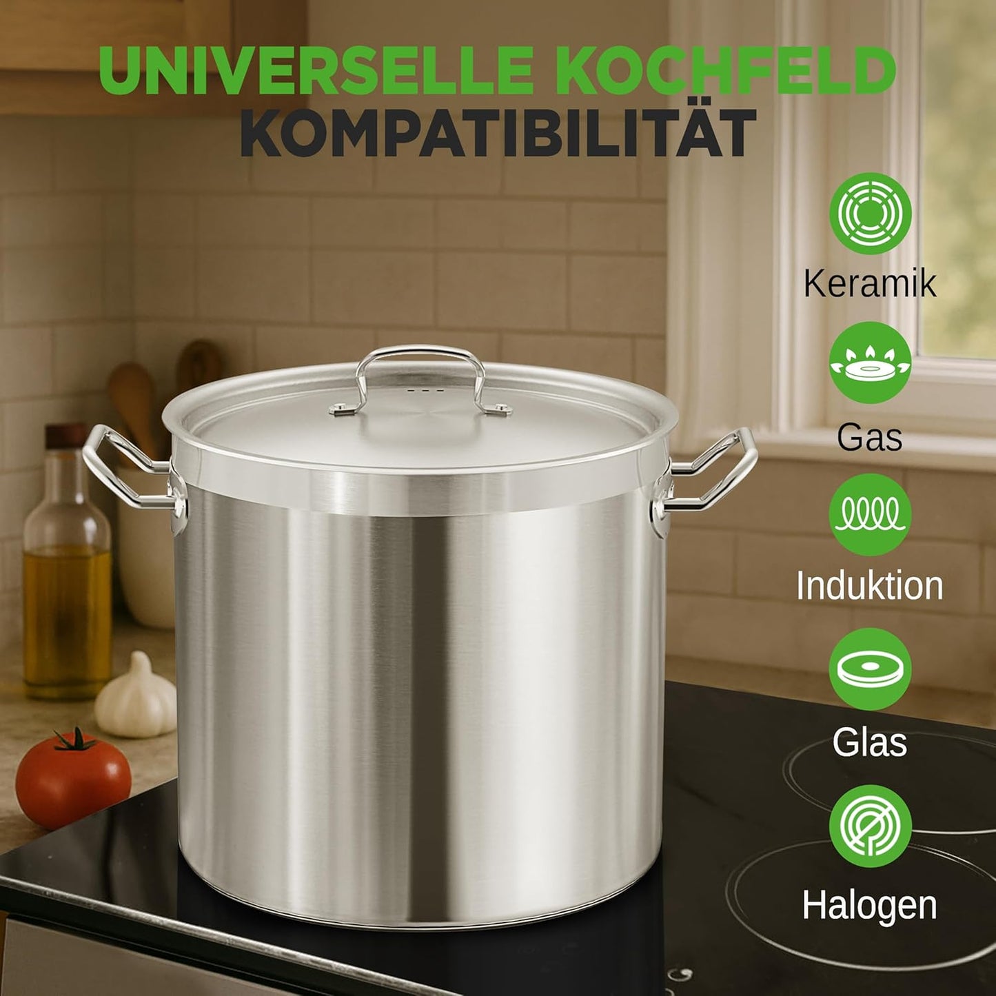 Suppentopf mit Deckel, 33 Liter