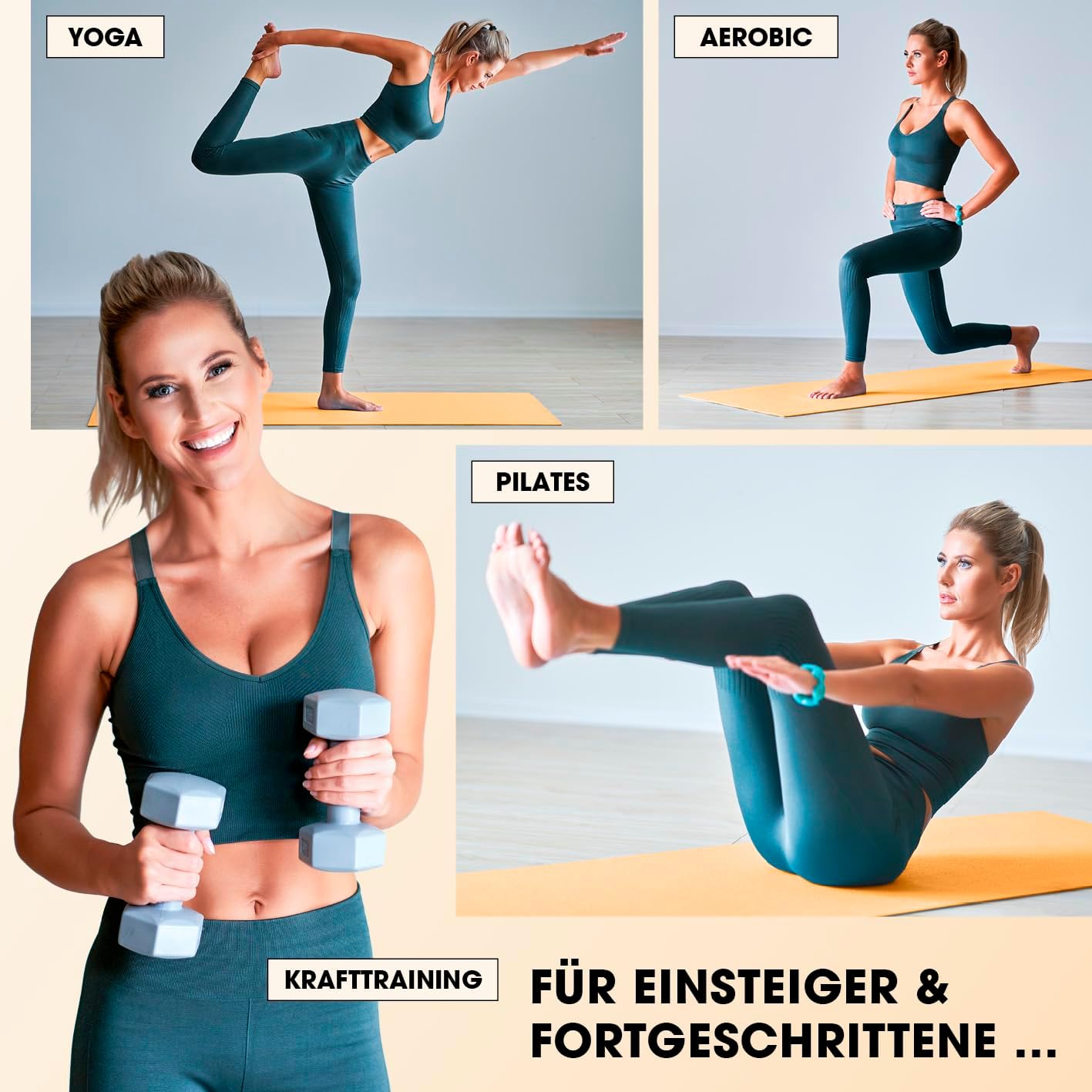 Gelenkschonende Fitnessmatte für Gymnastik und Yoga, 183 x 61 x 2 cm Orange