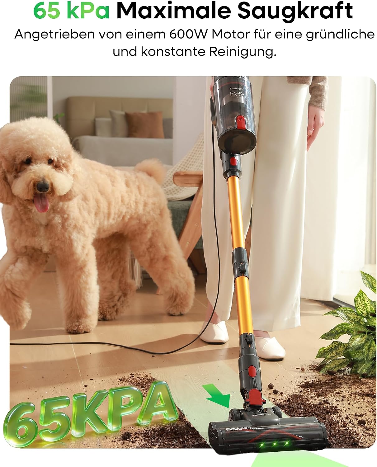 FV2 Stabstaubsauger mit Matratzenbürste