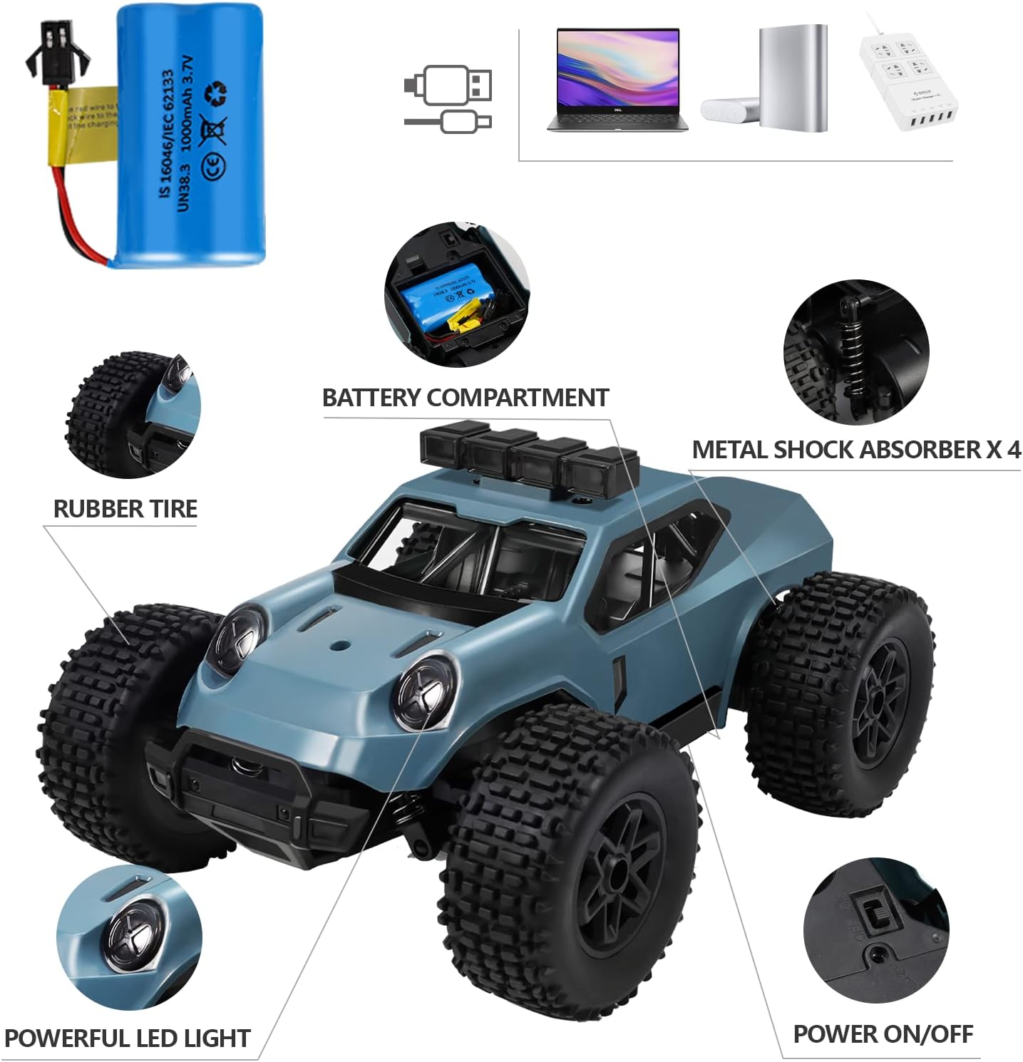 Ferngesteuertes Offroad-Auto, Blau