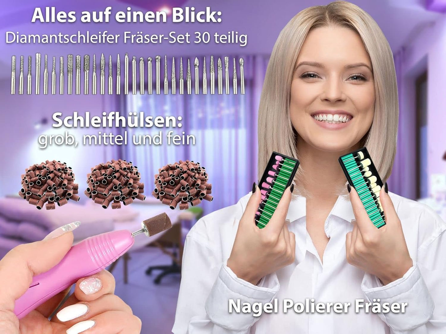 Pediküre- und Maniküre-Komplettset mit Fräser