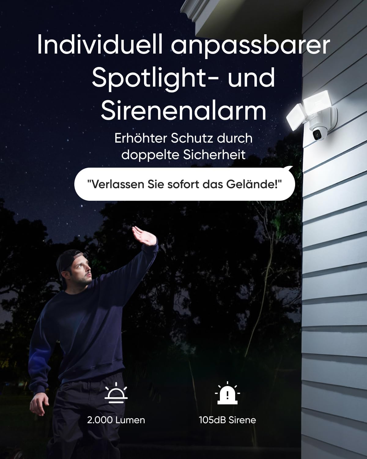 Flutlichtkamera E30 mit 360° Schwenk & Neigefunktion